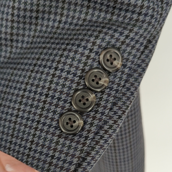 19923 Lauren Ralph Lauren Houndstooth Wool Blazer size 46L preppy Business casua - Picture 8 of 12